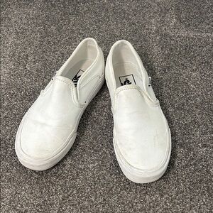 Vans White Slip-On Sneakers